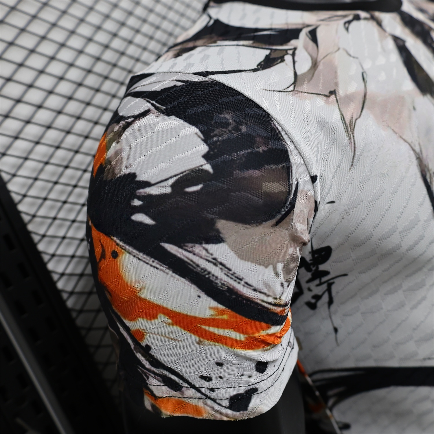 Black White Anime Football Jersey Sleeve Detail