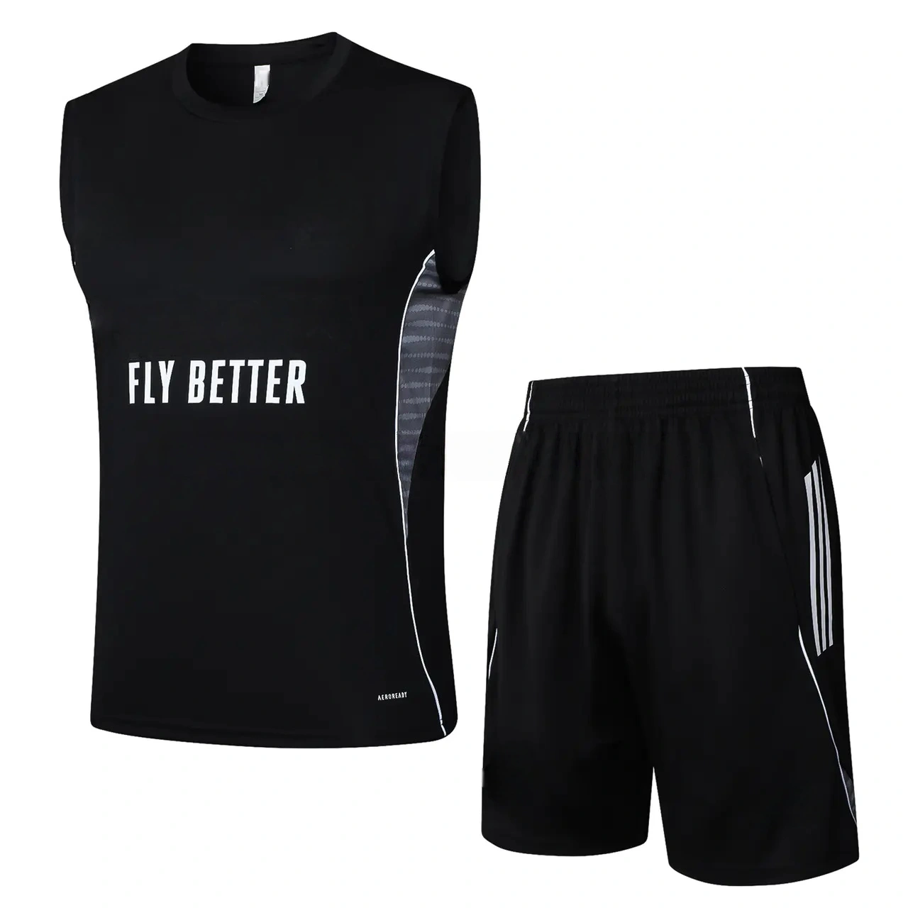 Real Madrid 25-26 Vest Training Set - Black Vest and Black Shorts-CKK-1