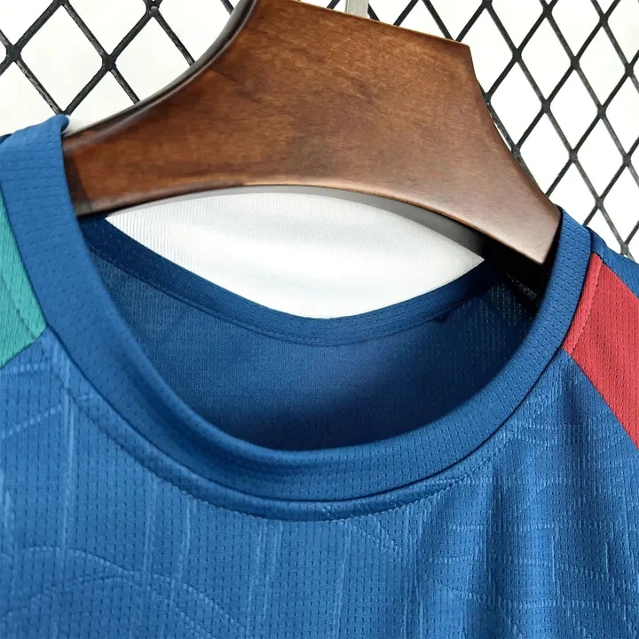 Portugal 2026 Muted Blue With Emerald Green Pre-Match Jersey   Fans Version