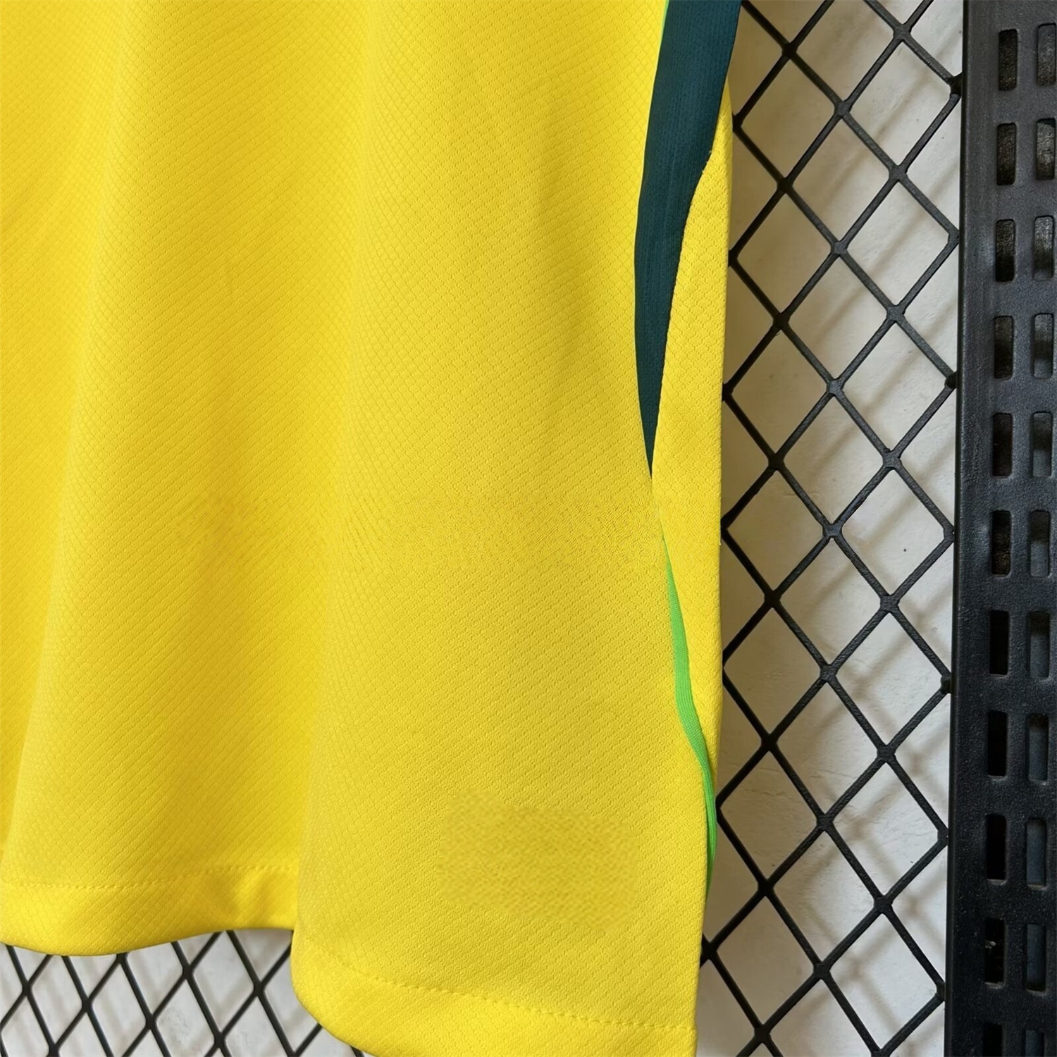 Brazil football shirt collar detail