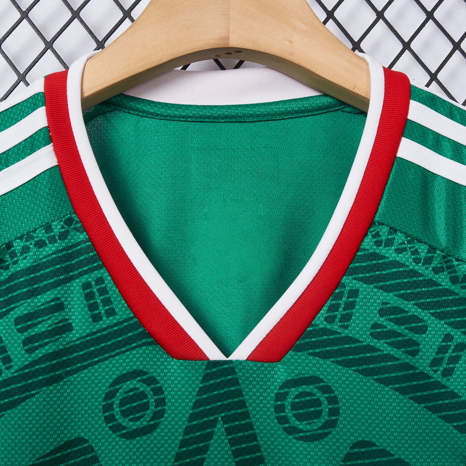 Mexico football shirt collar detail