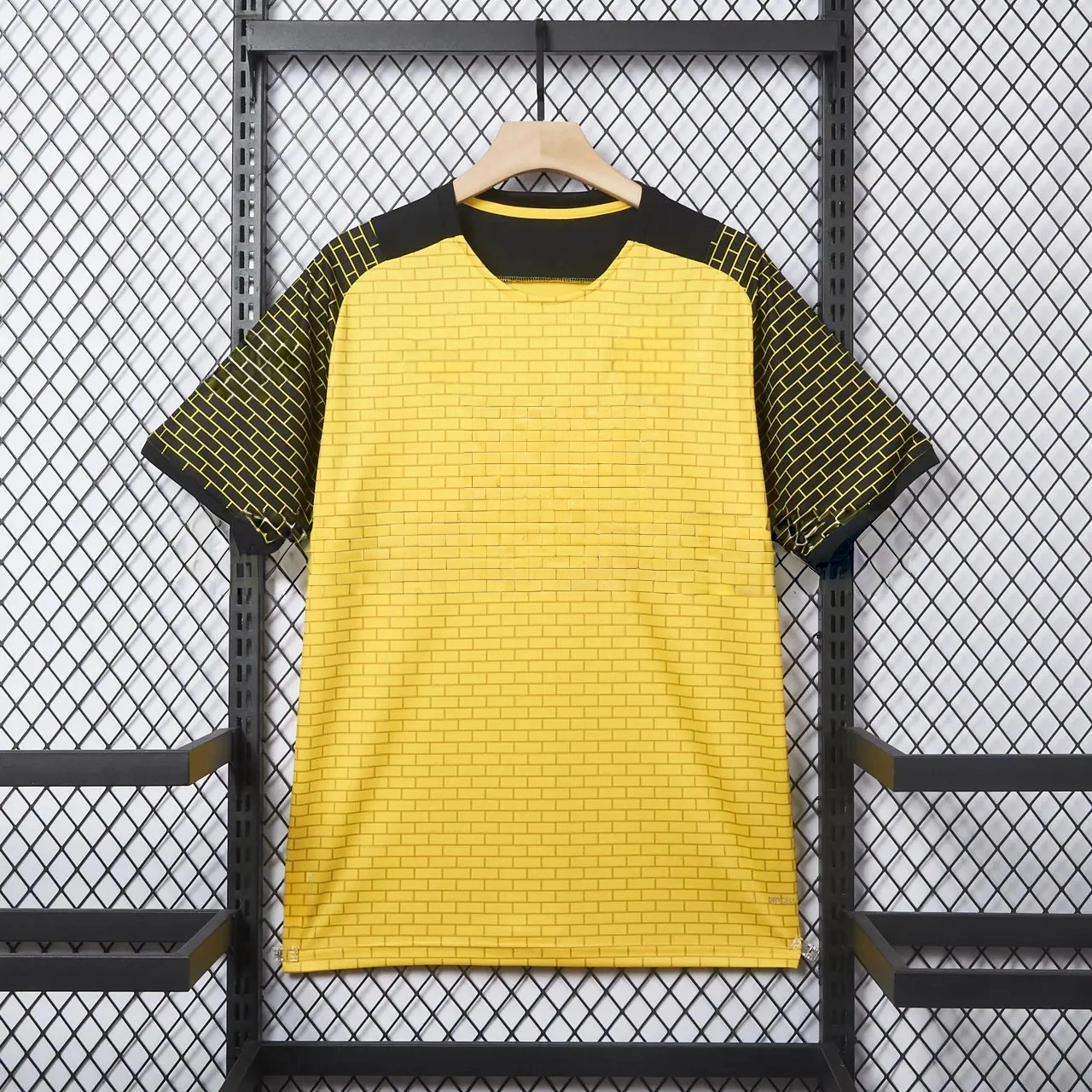 Dortmund 25-26 Pre-Match Training Yellow Brickwork Pattern Jersey - Fans Version-CKK-1