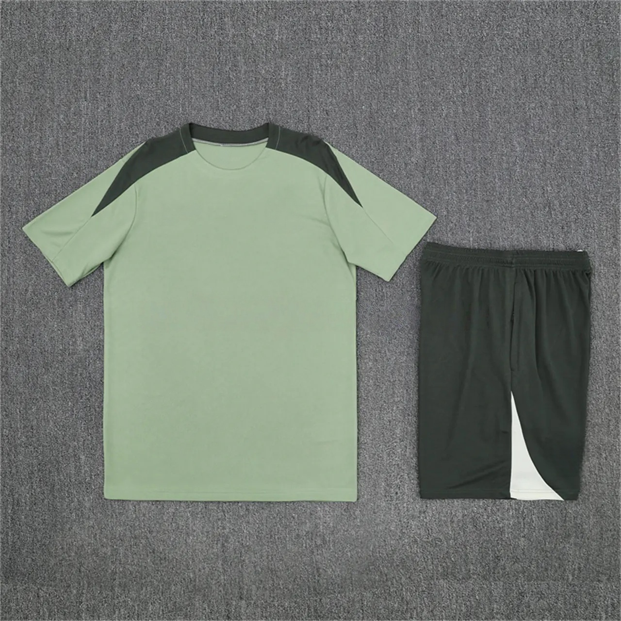 C.H.E.L.S.E.A 25-26 Short-Sleeve Training Set - Light Green Top & Army Green Shorts-CKK-1
