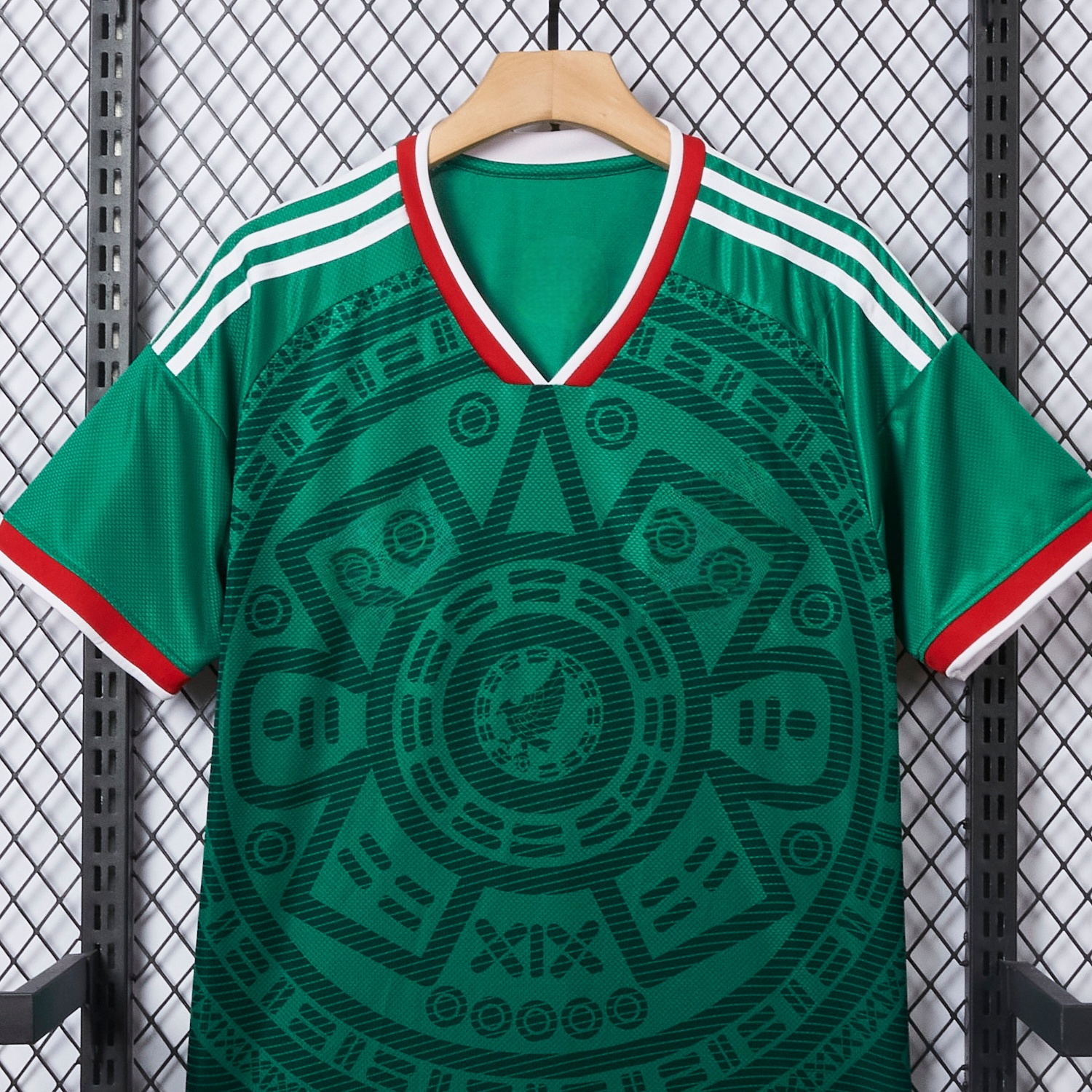 Mexico soccer jersey breathable fabric detail