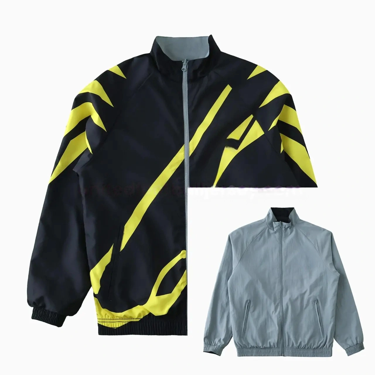 Borussia Dortmund 24-25 Retro Style Double Sided Reversible Windbreaker - Black & Grey-CKK-1