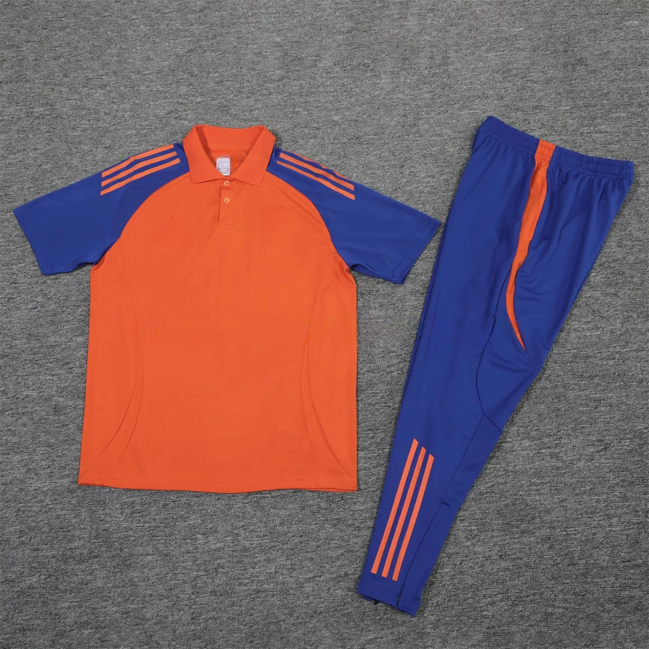 Juventus 25-26 POLO Short-Sleeve Training Set - Orange Top and Blue Pants-CKK-1