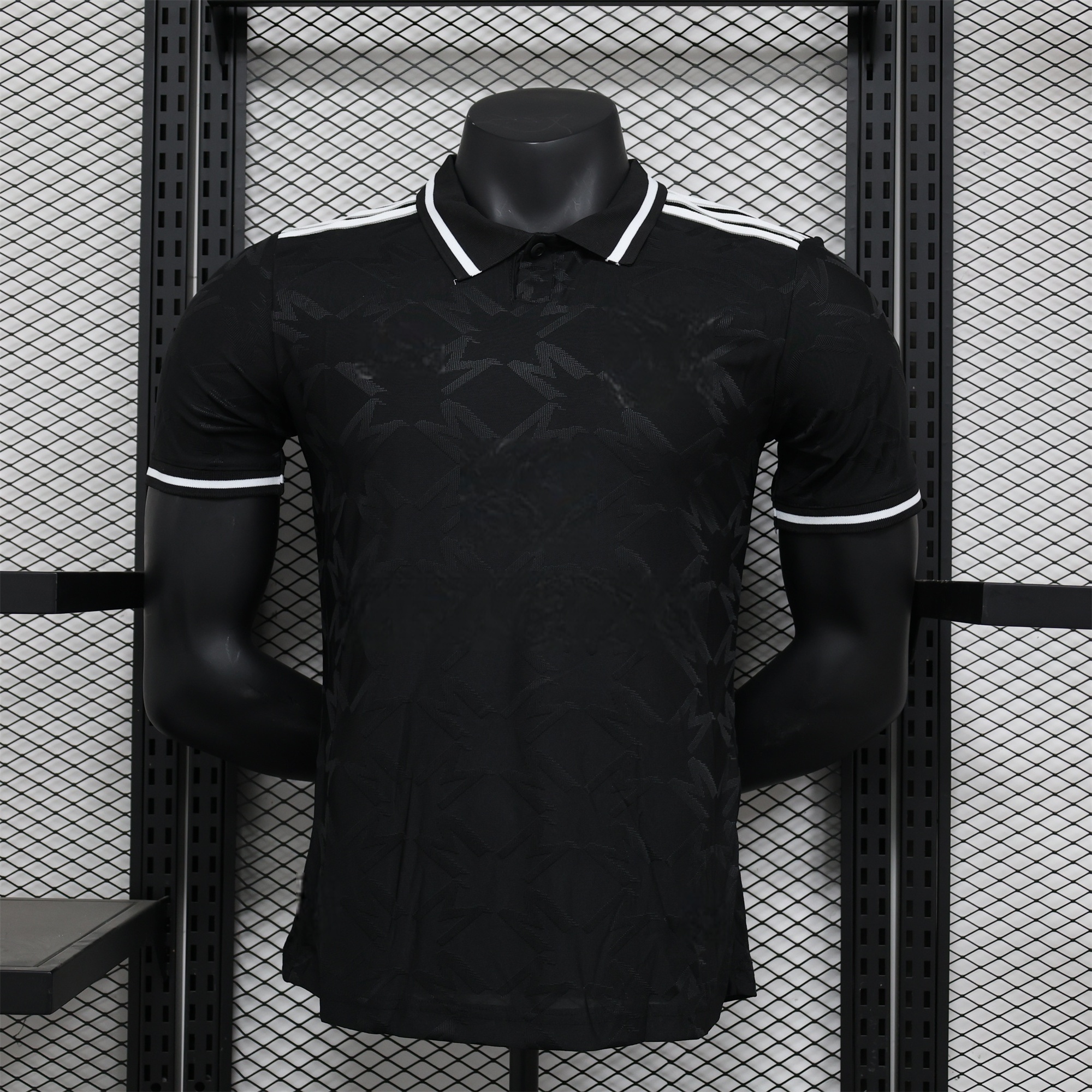 Manchester United 24-25 Black Trefoil Vintage Jersey Front View
