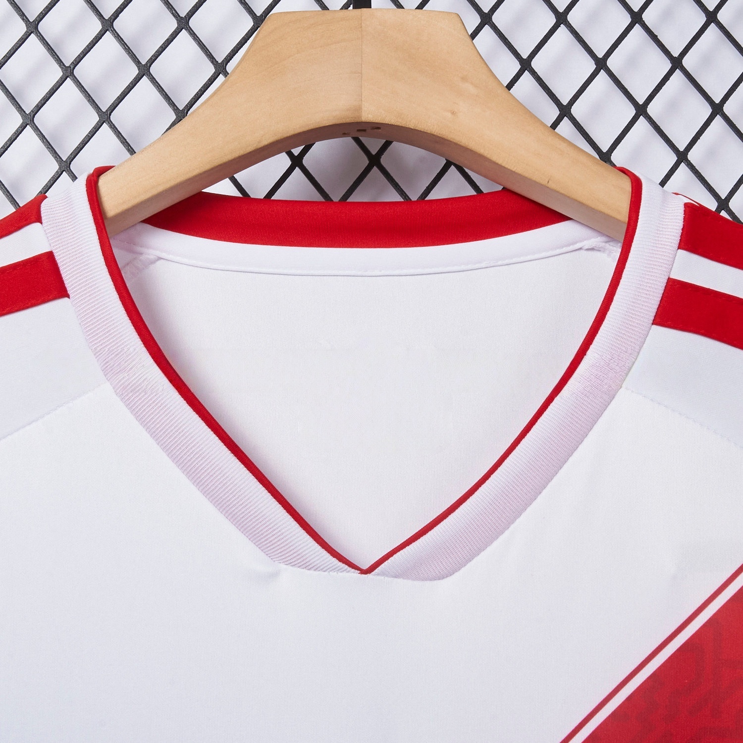 Peru football shirt collar detail