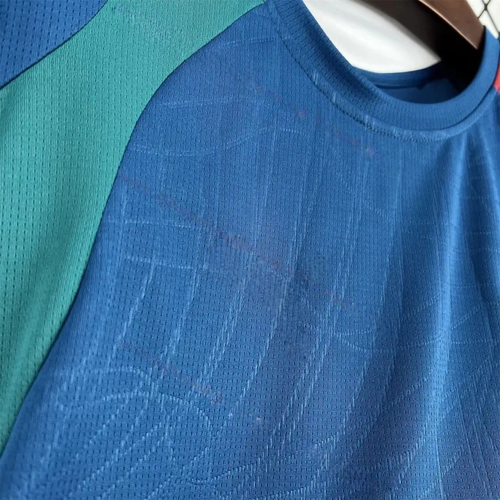 Portugal 2026 Muted Blue With Emerald Green Pre-Match Jersey   Fans Version