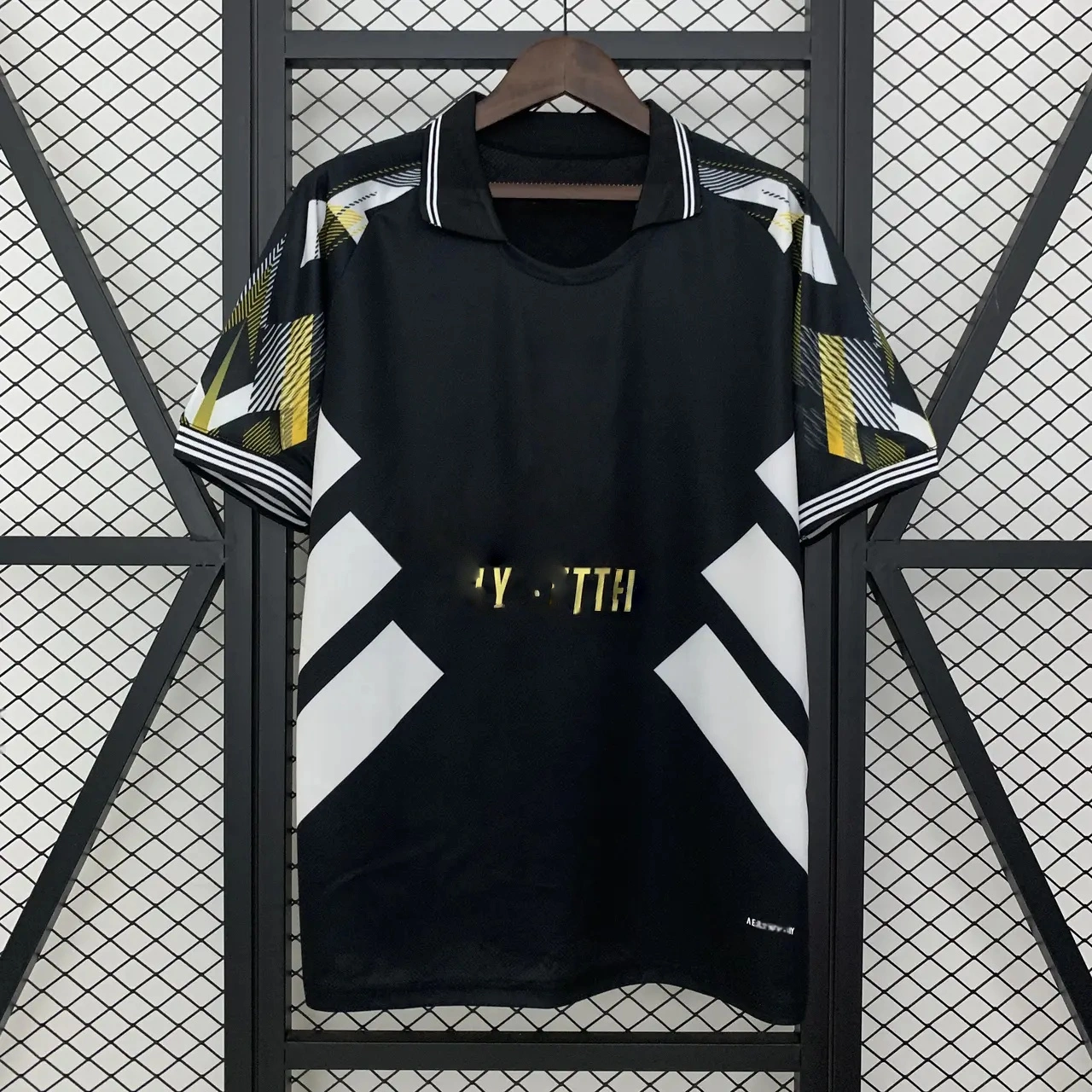 Real Madrid 25-26 Black Gold White Three Bars Jersey - Fans Version-CKK-1