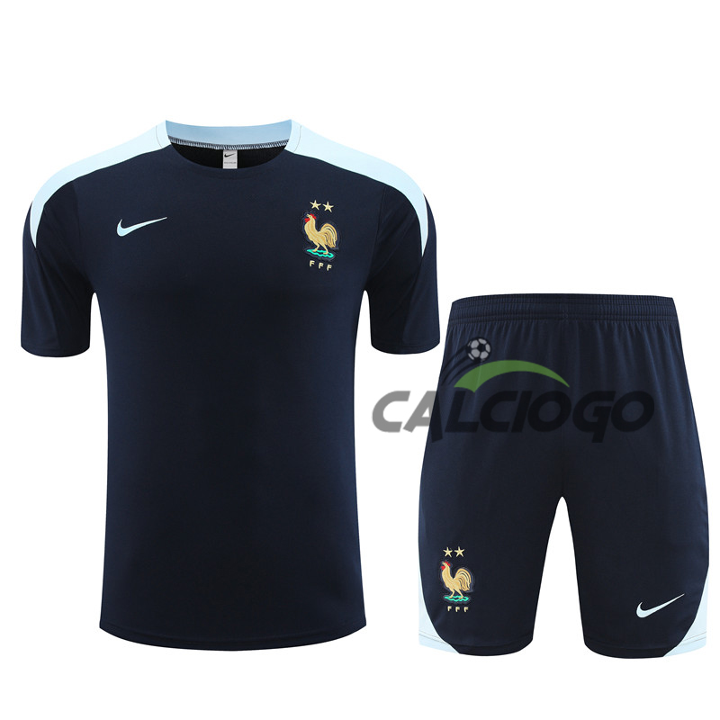 Tuta Maillot France Blu Scuro Jersey 2024-2025