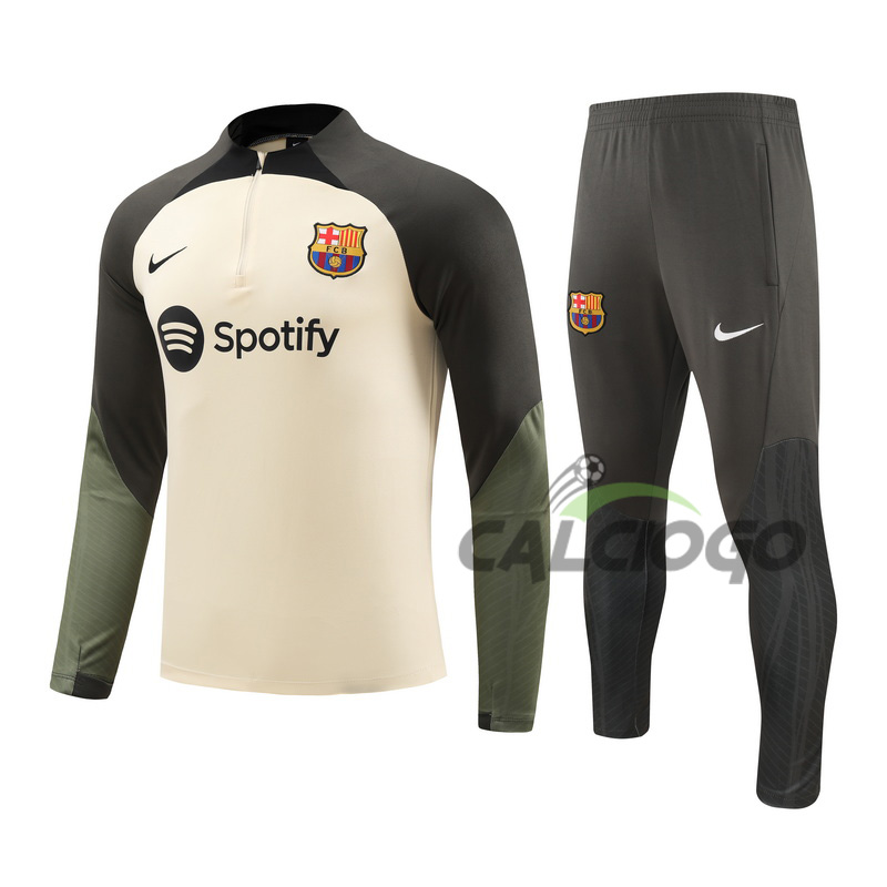 Tuta FC Barcellona Felpa Zips Top Pantaloni 2023-2024