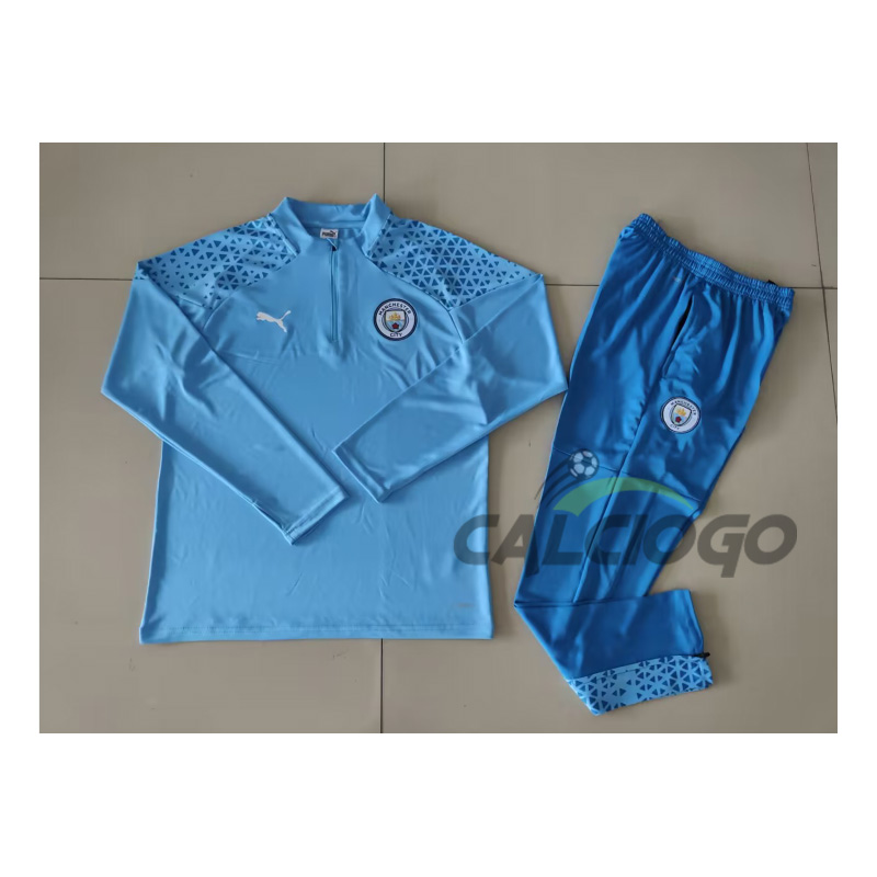 Tuta Calcio Manchester City Felpa Blu 2023-2024