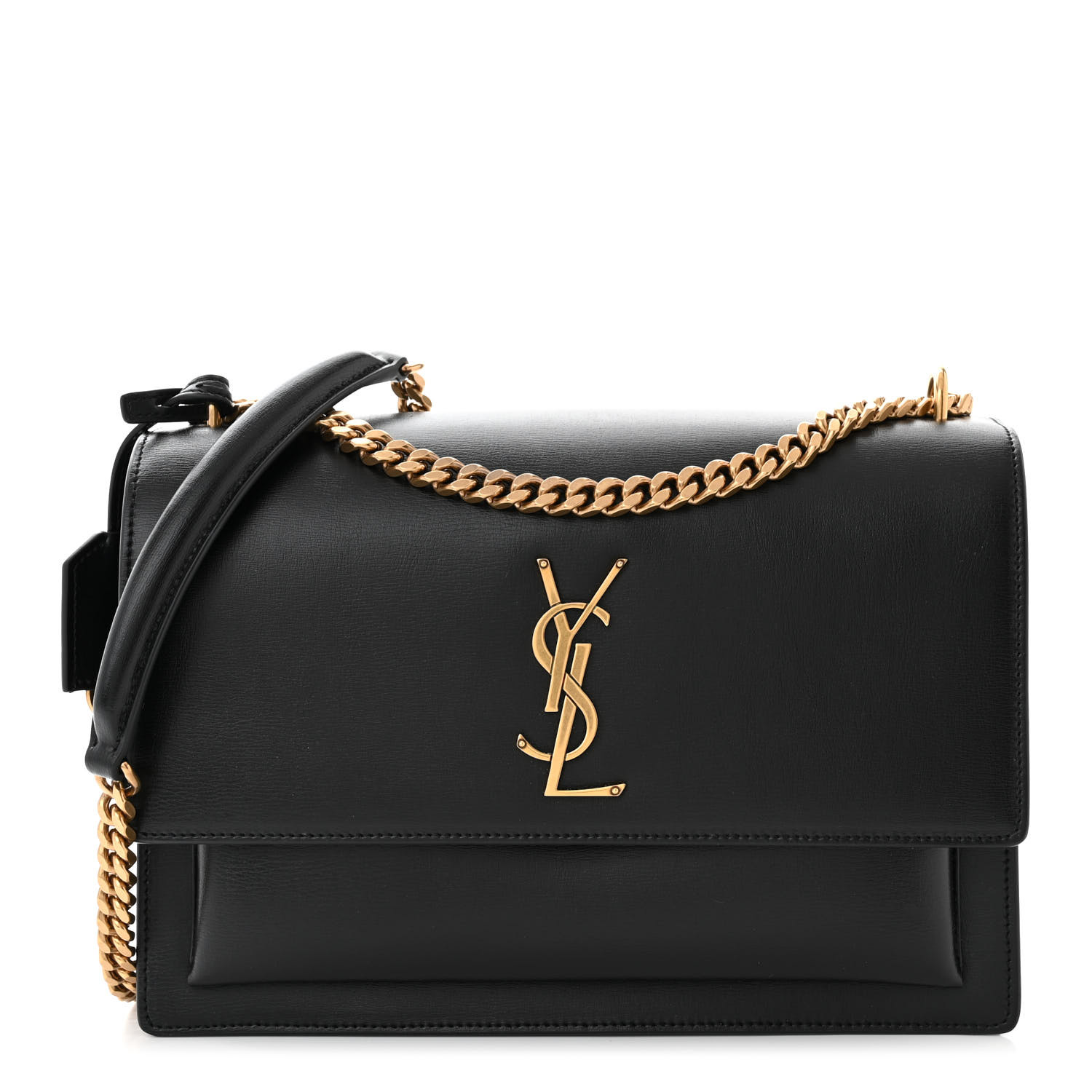 Saint Laurent Calfskin Large Monogram Sunset Black