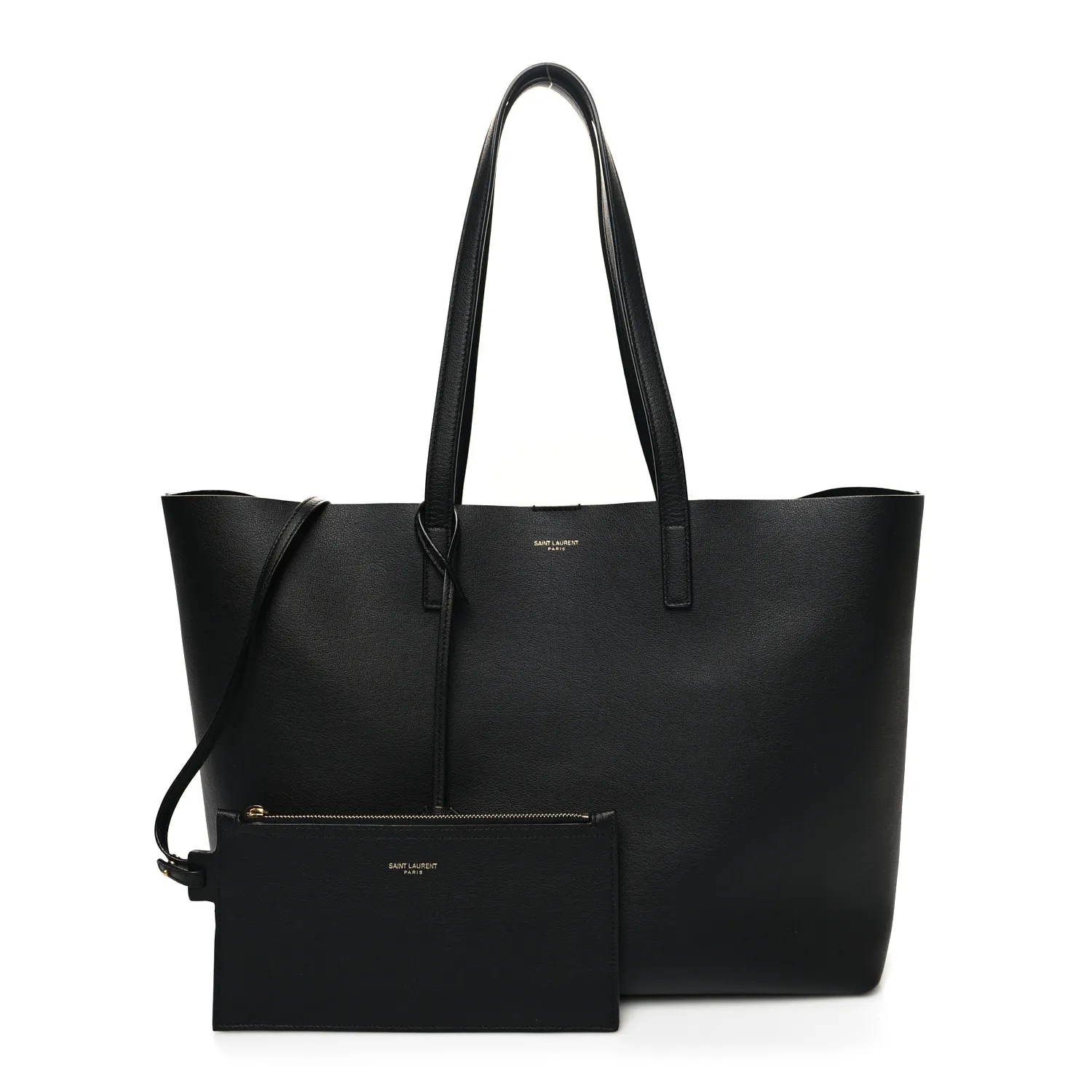 Saint Laurent Calfskin Large Shopping Tote Black