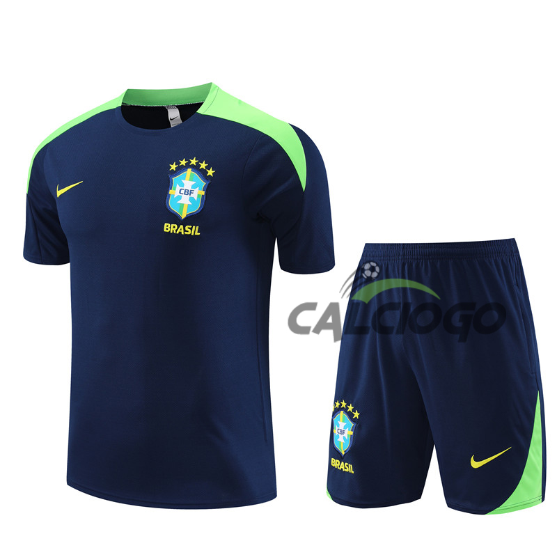 Kit Maglia Brazil Blu Jersey Pantaloncini 2024-2025