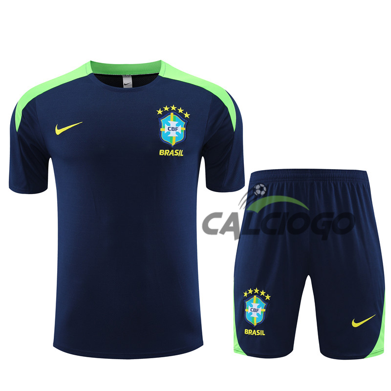 Kit Maglia Brazil Blu Jersey Pantaloncini 2024-2025