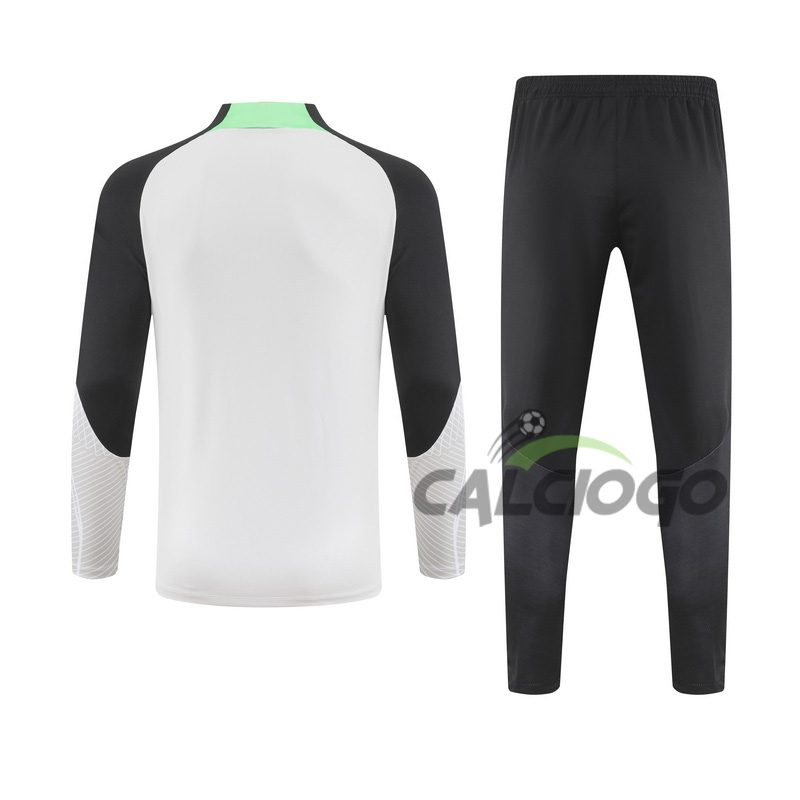 Tuta Calcio Liverpool Felpa Zips Bianco 2023-2024