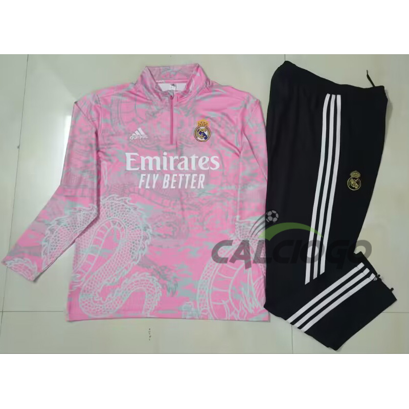 Tuta Real Madrid Felpa Zips Rosa 2023-2024