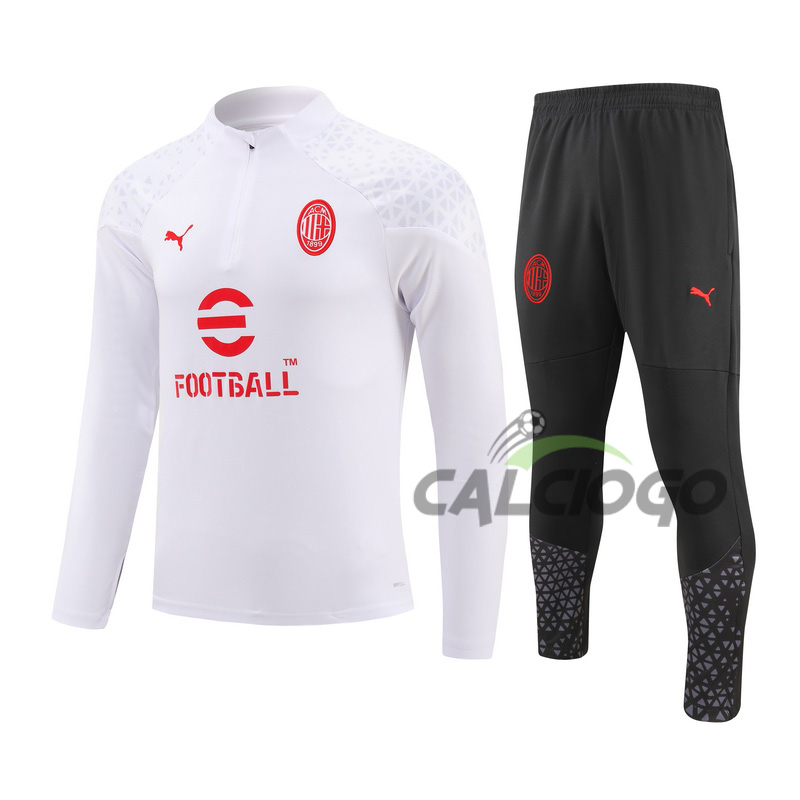 Kit AC Milan Felpa Zips Top Pantaloni 2023-2024 