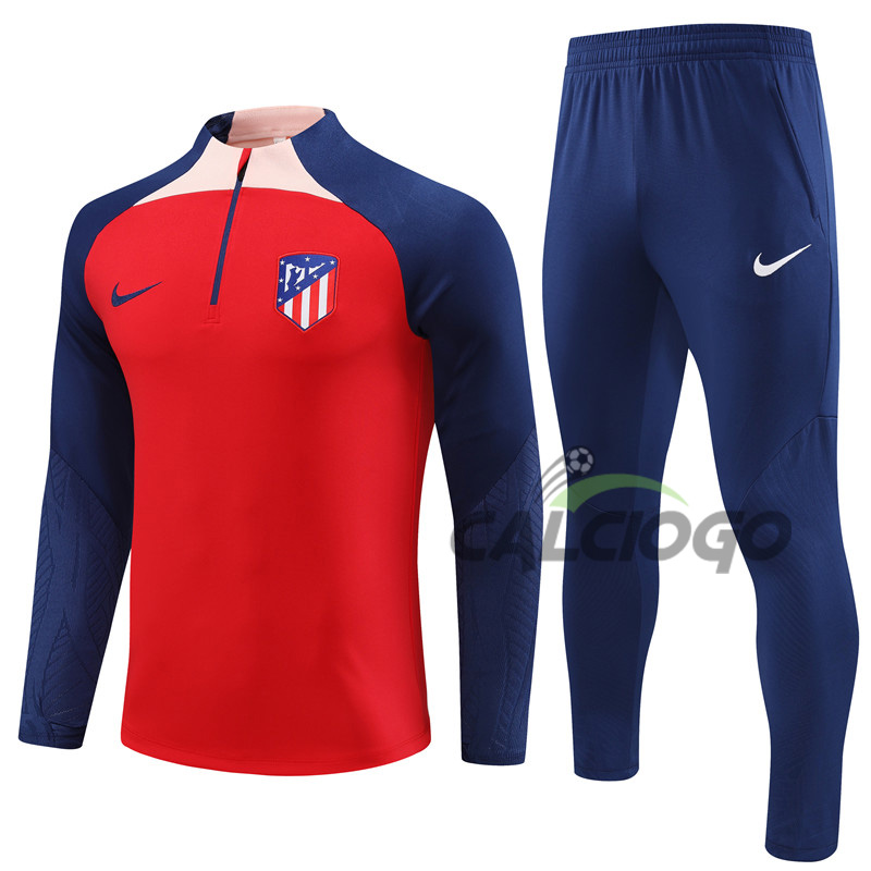 Tuta Atletico Madrid Felpa Zips Rosso 2023-2024
