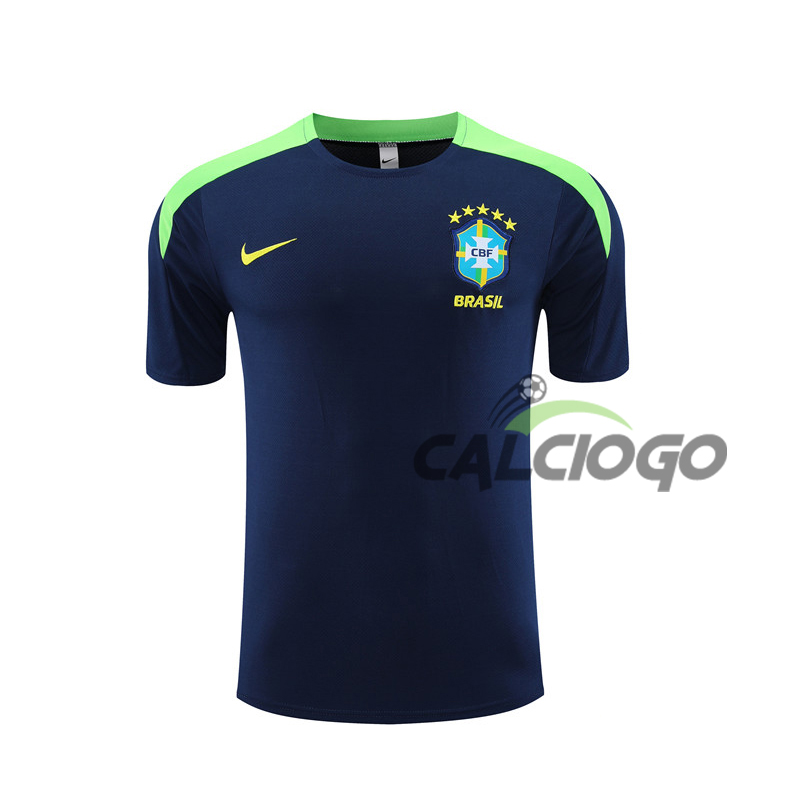 Maglia Brazil Blu Manica Corta Jersey 2024-2025