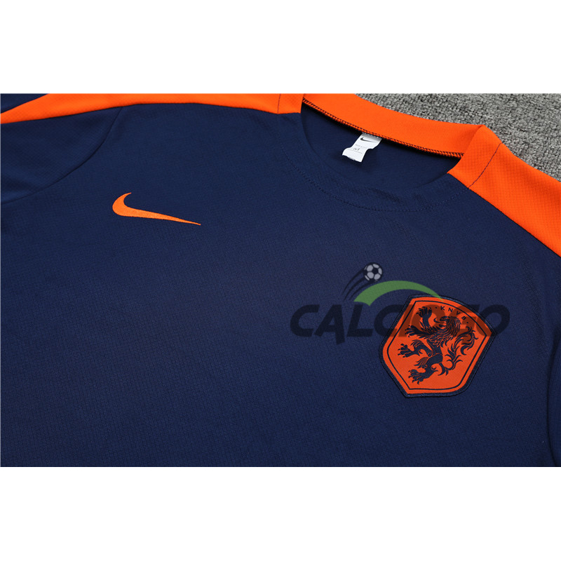 Maglia Netherlands Blu Navy Manica Corta 2024-2025
