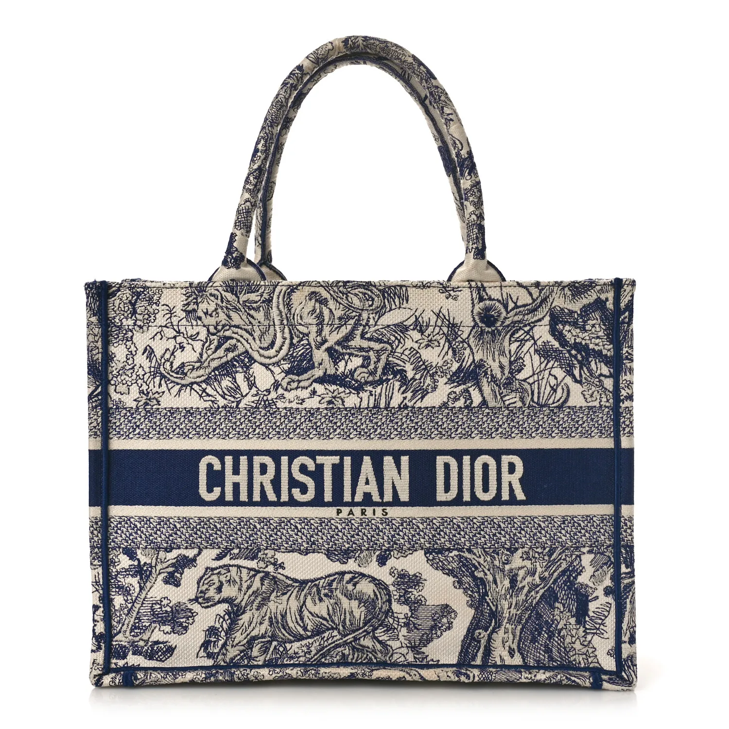 Dior Medium Dioriviera Toile De Jouy Book Tote Blue