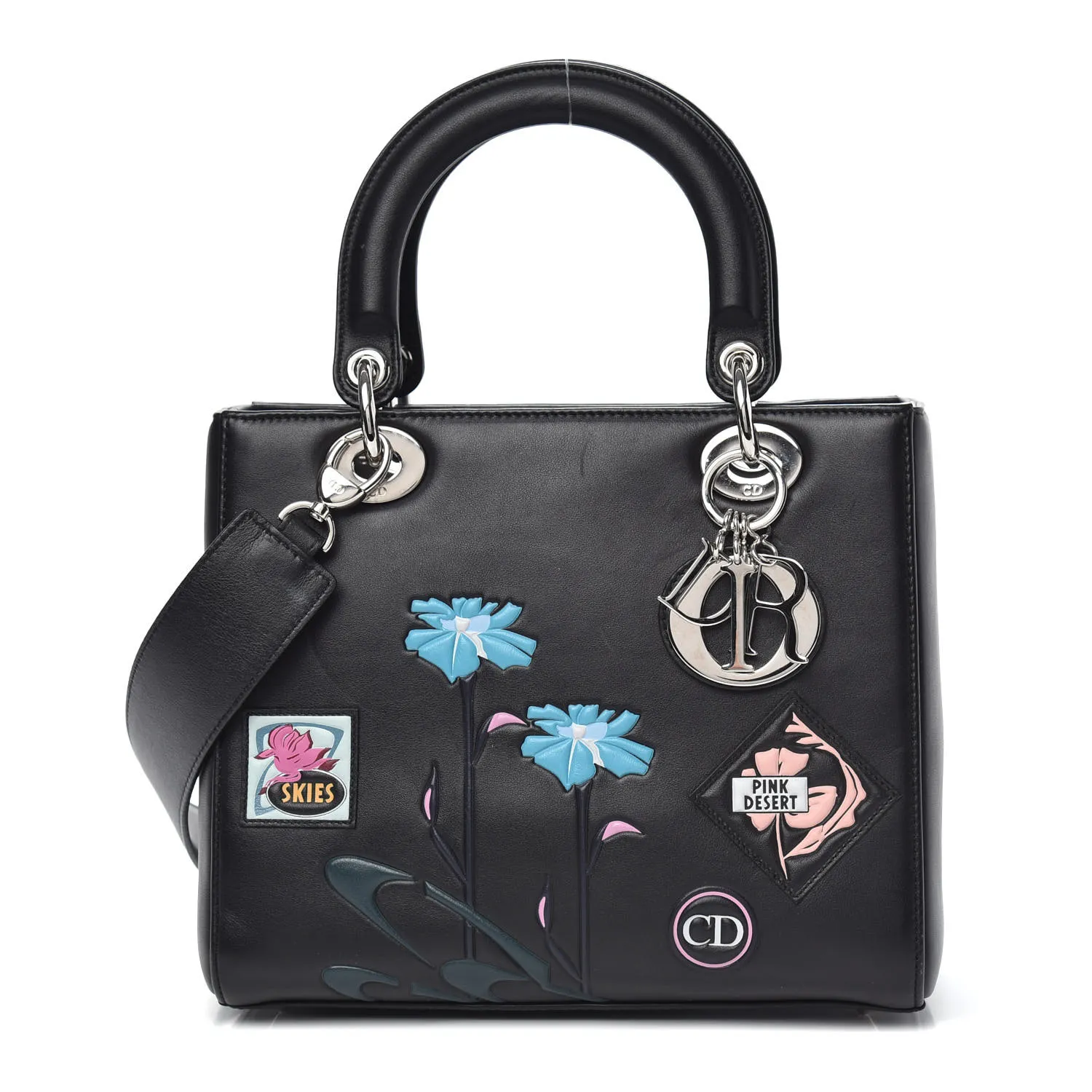 DIOR Calfskin Paradise Medium Lady Dior Black