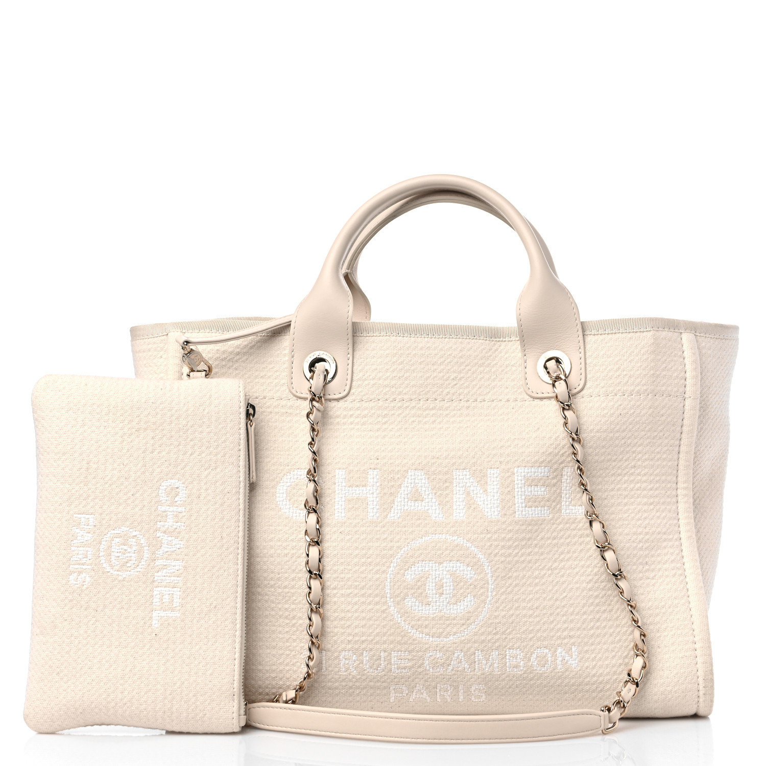 Chanel Mixed Fibers Small Deauville Tote White