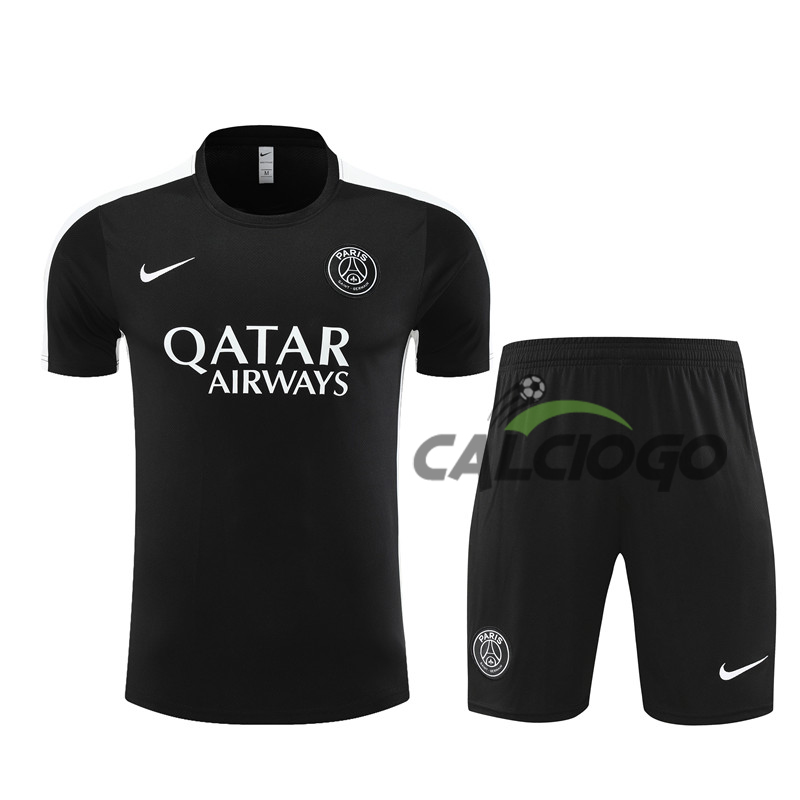 Kit Maglia Paris PSG Nero Jersey 2023-2024