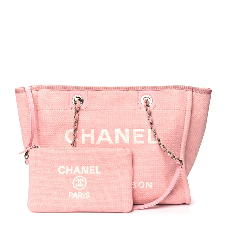 CHANEL Mixed Fibers Small Deauville Tote Pink