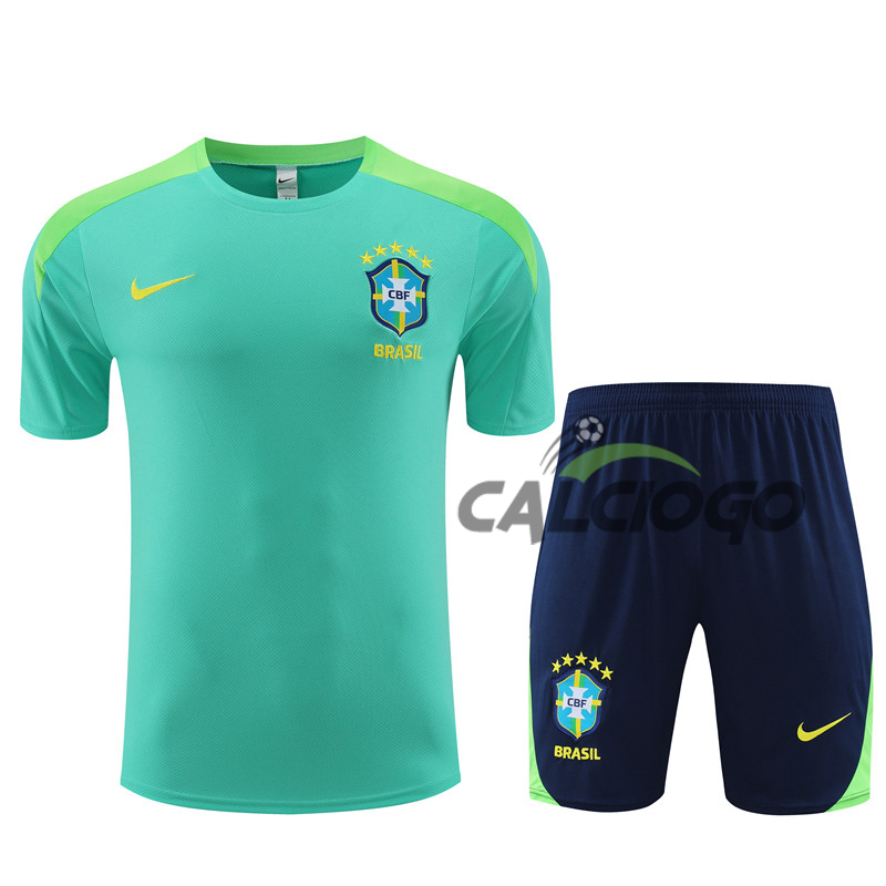 Kit Gara Brazil Verde Jersey Pantaloncini 2024-2025