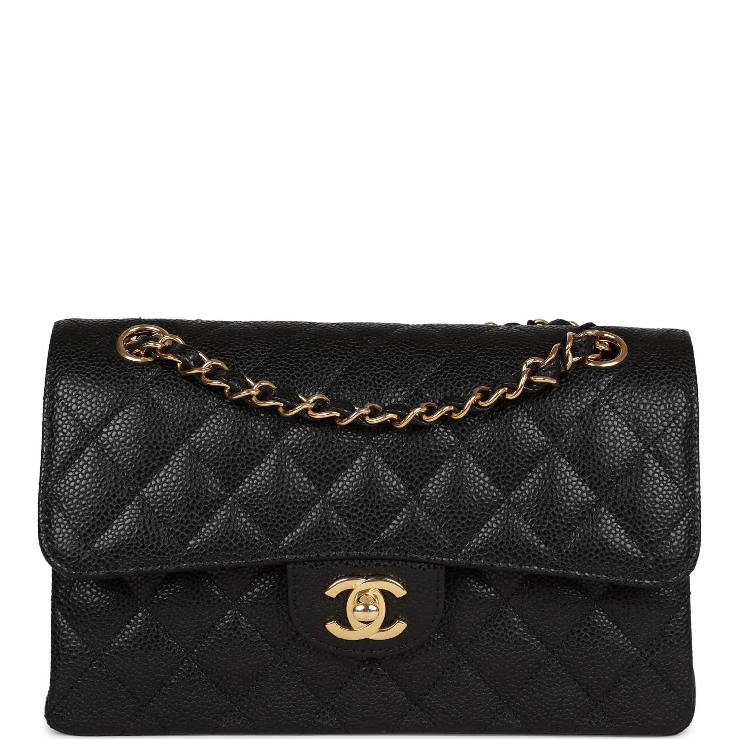 Chanel Small Classic Double Flap Black Caviar Gold Hardware