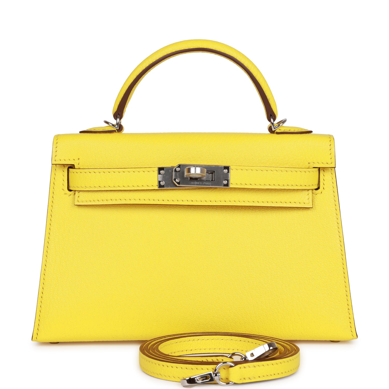 Hermès Kelly Sellier 20 Jaune Citron Ch