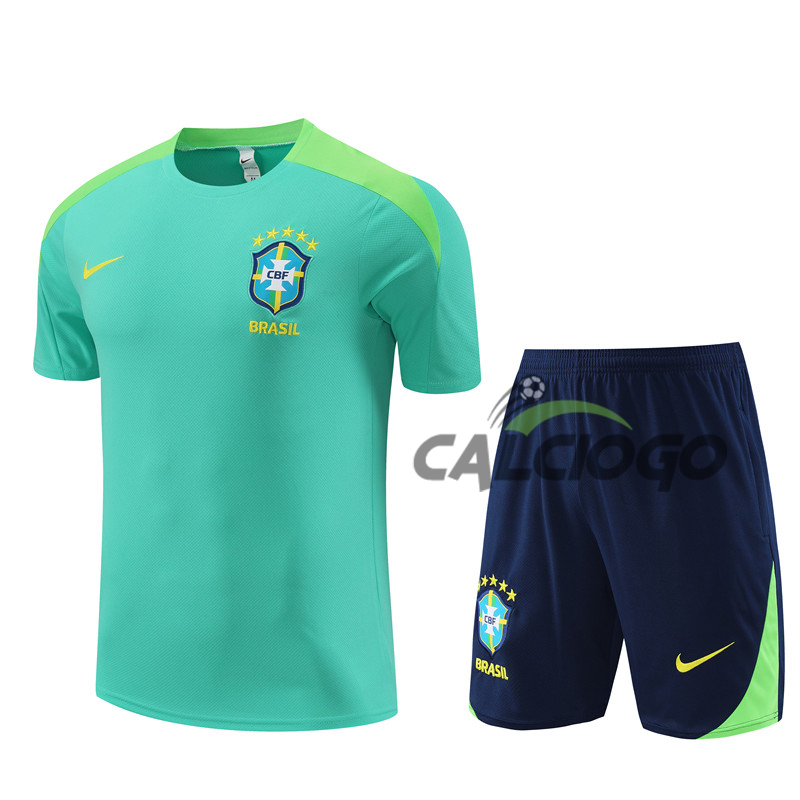 Kit Gara Brazil Verde Jersey Pantaloncini 2024-2025