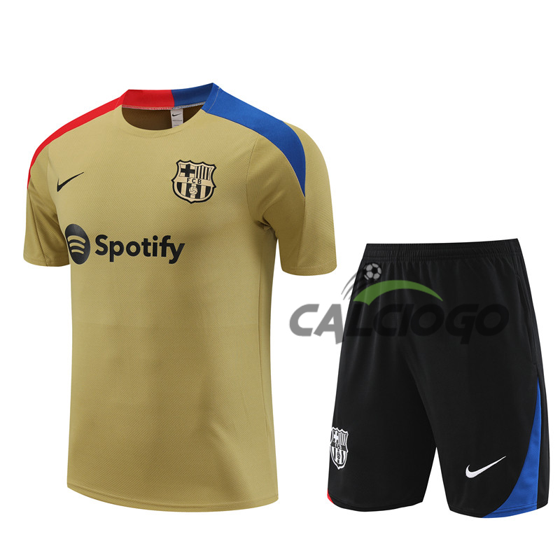 Kit Maglia FC Barcellona Oro Jersey 2024-2025