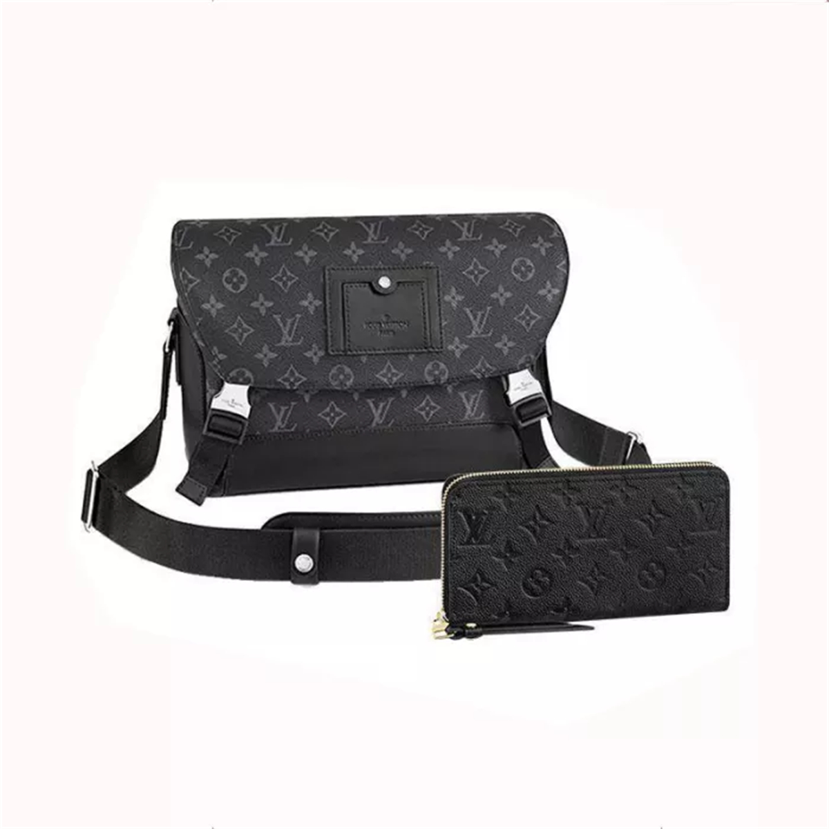 LOUIS VUITTON Messenger Voyage PM Long wallet 2-piece set Value Ref: M40511 + M61864