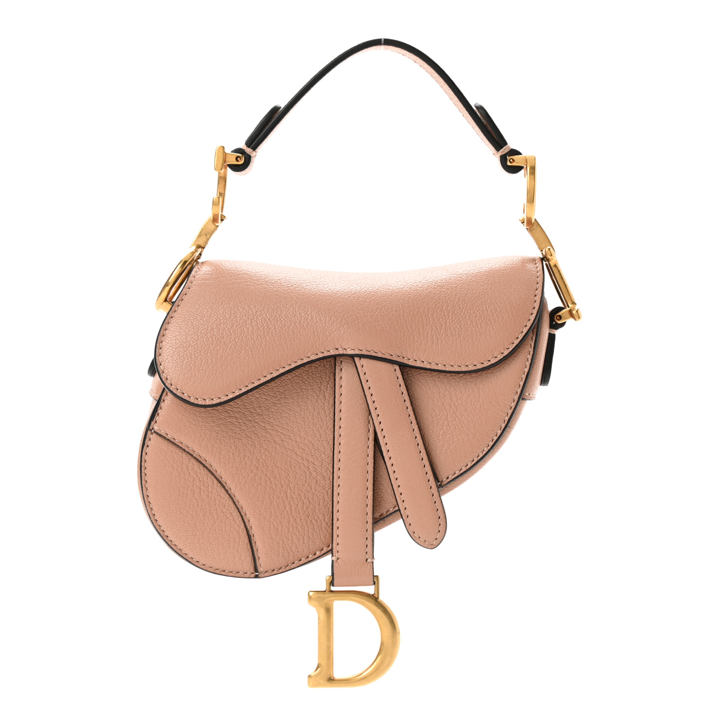 DIOR Goatskin Micro Saddle Bag Rose Des Vent