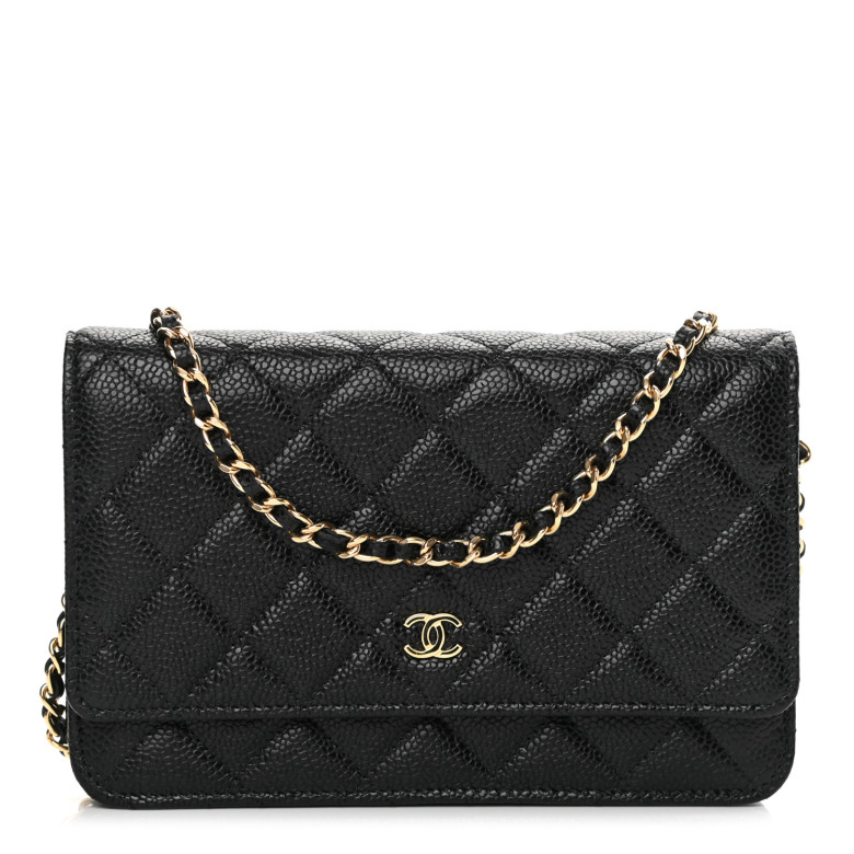 Chanel Caviar Quilted Wallet on Chain WOC Black