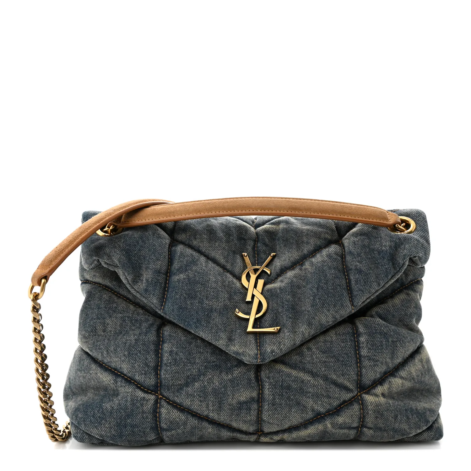 Saint Laurent Small Satchel Blue Cinnamon