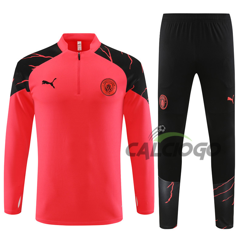 Tuta Manchester City Felpa Zips Rosso 2023-2024