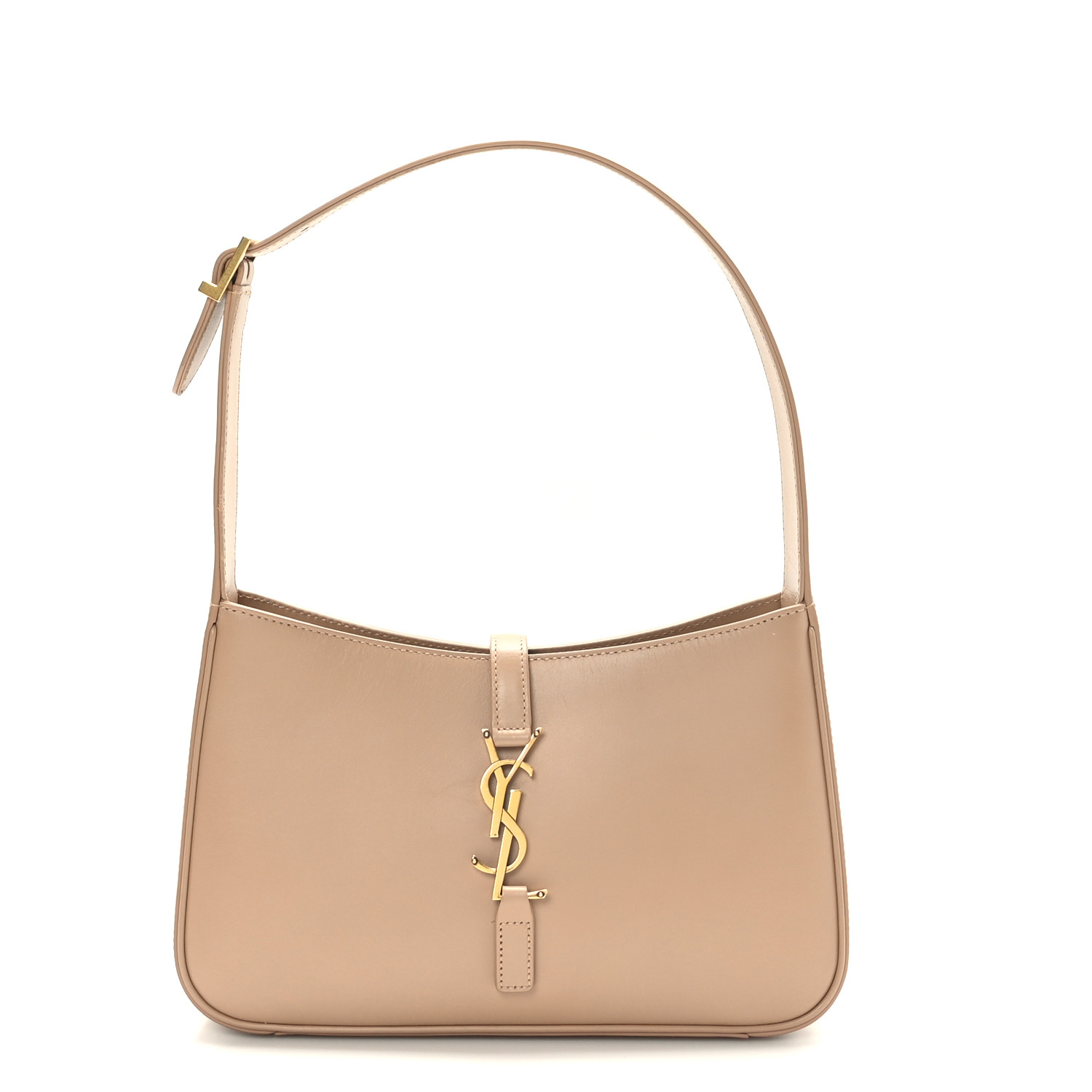 Saint Laurent Smooth Calfskin Le 5 A 7 Hobo Rosy Sand