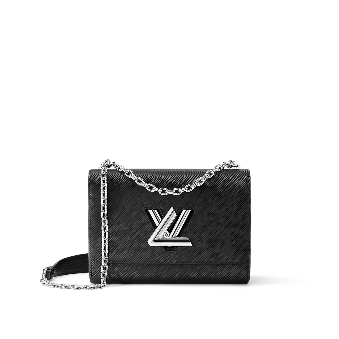 Louis Vuitton Twist MM Bag Black with Silver Hardware