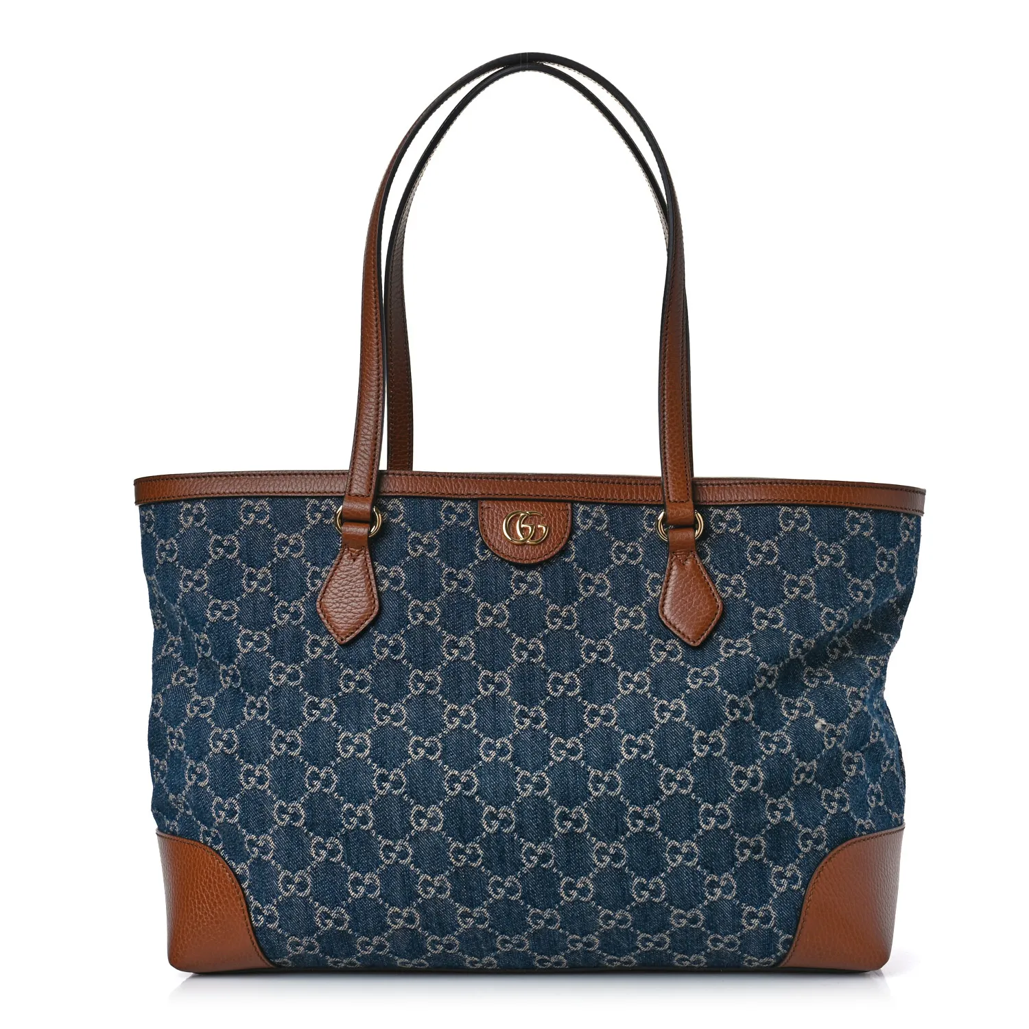 Gucci GG Monogram Medium Ophidia Tote Blue Tea Cuir