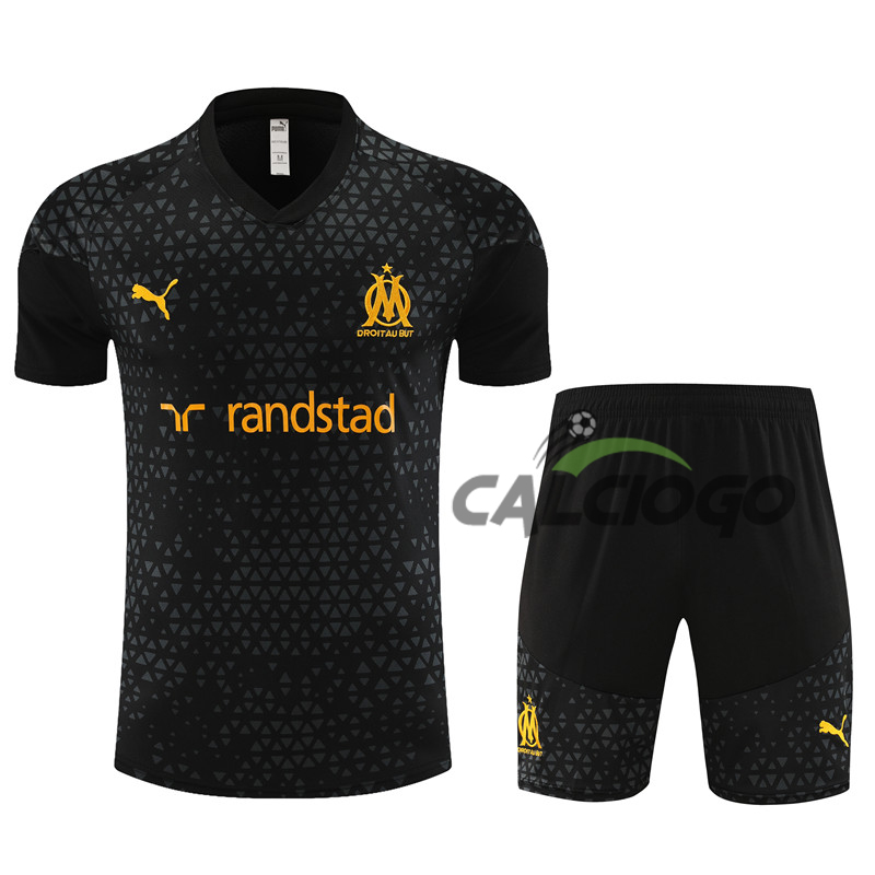 Kit Maglia Marsiglia OM Nero 2023-2024