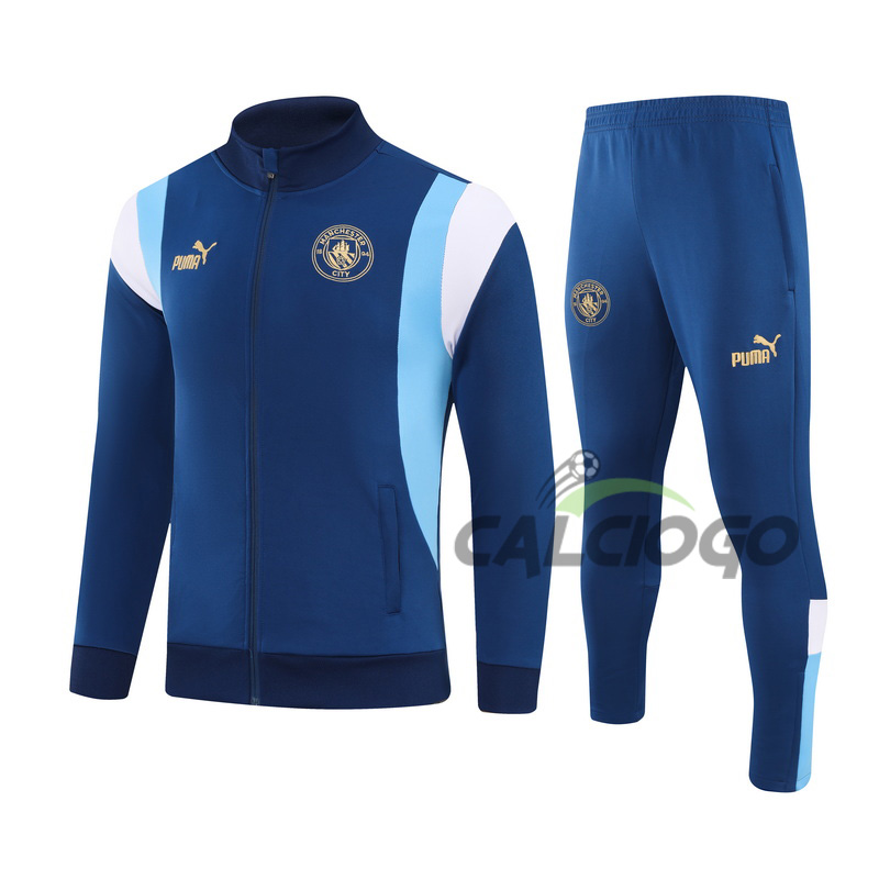 Tuta Calcio Manchester City Felpa Blu 2023-2024