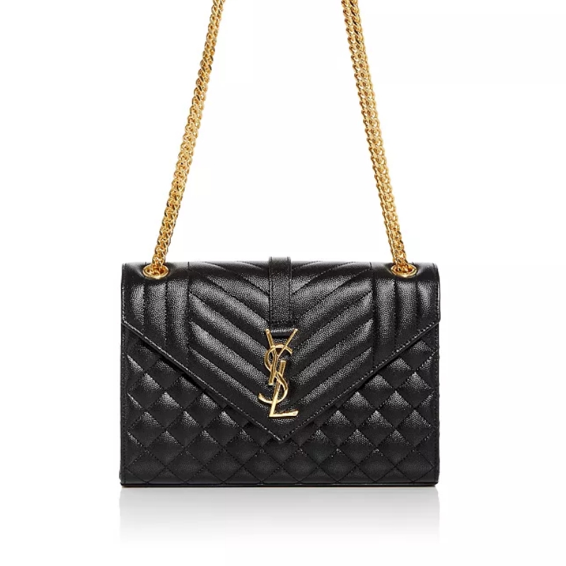 YSL Envelope Medium Chain Bag in Supple Matelasse Leather