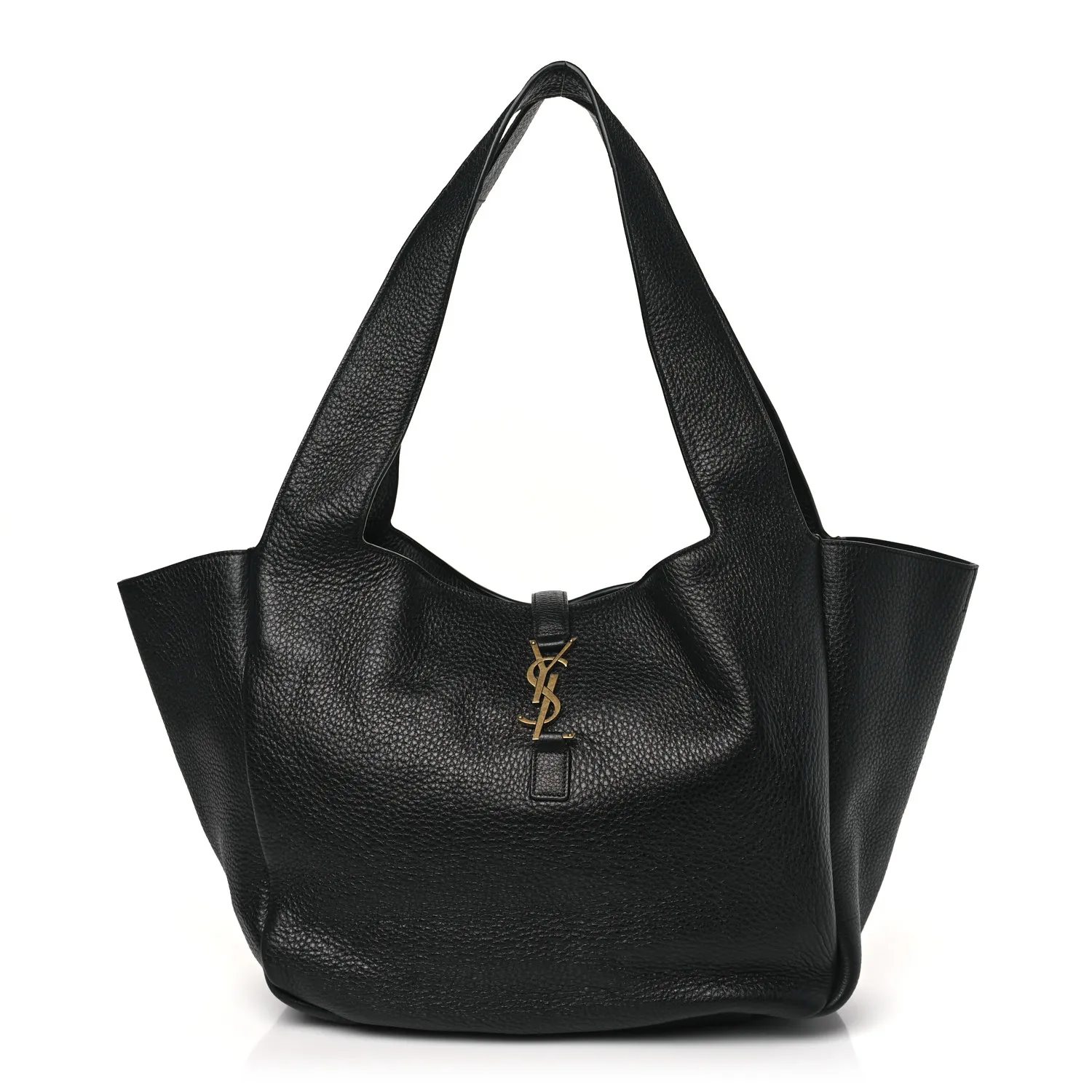 Saint Laurent Grained Deerskin Bea Tote Black