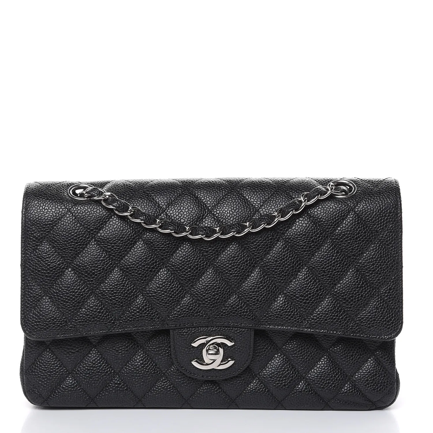 CHANEL Caviar Quilted Medium Double Flap Black